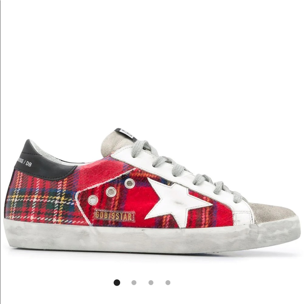 Golden Goose Superstar checked sneakers